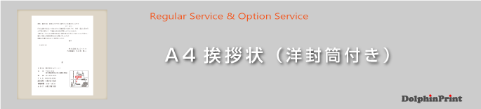 A4用紙挨拶状（洋長３封筒付き